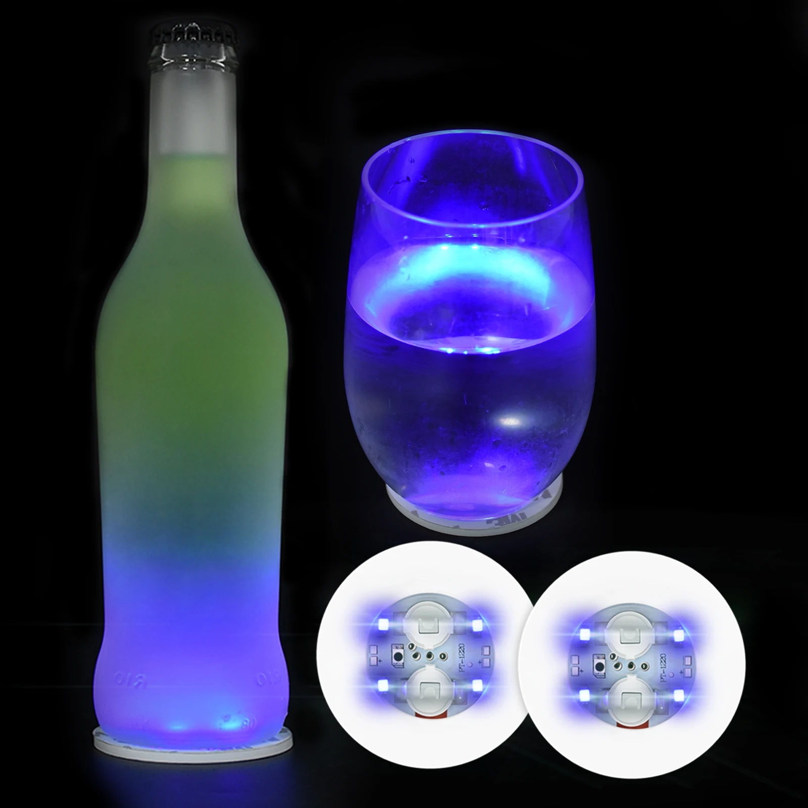 10pcs LED Mini Bebida da Moda de Luz-até montanhas-russas Barra de Festa Boate Decorações de Festa de Casamento
