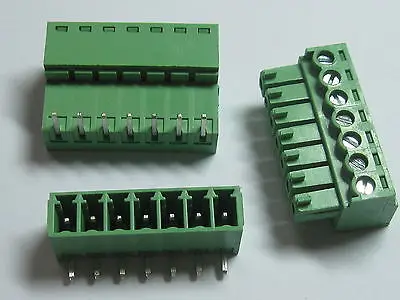 12 pcs Bloco de Terminais com Parafuso Conector de 3.5 mm e o Ângulo de 7 pinos/caminho Verde Encaixável Tipo de