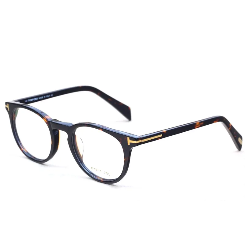 2021 TOM de Marca Design de Cara Grande Acetato de Mulheres, Homens de Óculos com Armações Vintage Rodada Miopia de Óculos de grau Com Case TF6123