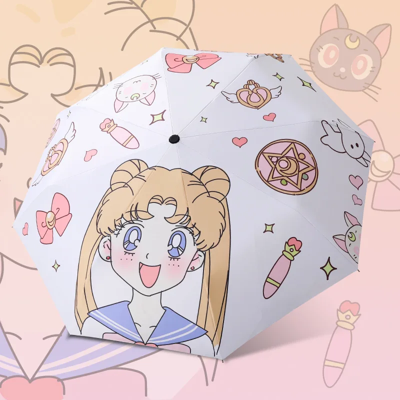 2022 Sailor Tsukino Usagi menina kawaii figura personalidade dos desenhos animados de proteção solar e proteção UV guarda-chuva de presentes de natal