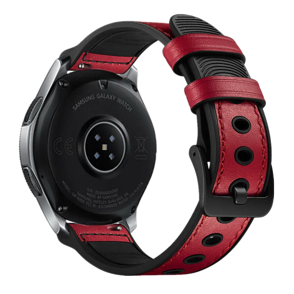 20mm 22mm de Couro + pulseira de Silicone para Huawei assistir 3 GT2/Ativo 2/Amazfit GTR conforto bracelete pulseira para Samsung Galaxy watch 3