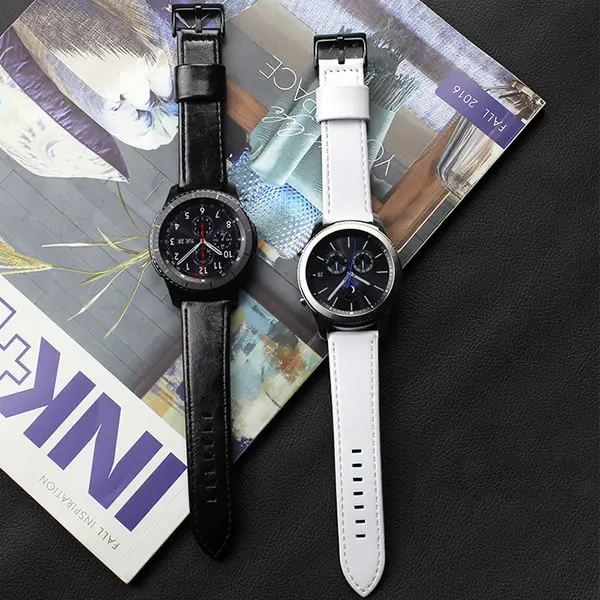 22mm Faixa de Relógio de Couro Para Samsung Galaxy Watch 46mm Engrenagem S3 Alça de Pulso Para Huawei GT Assistir Amazfit 2 Watchbands 22mm Pulseira