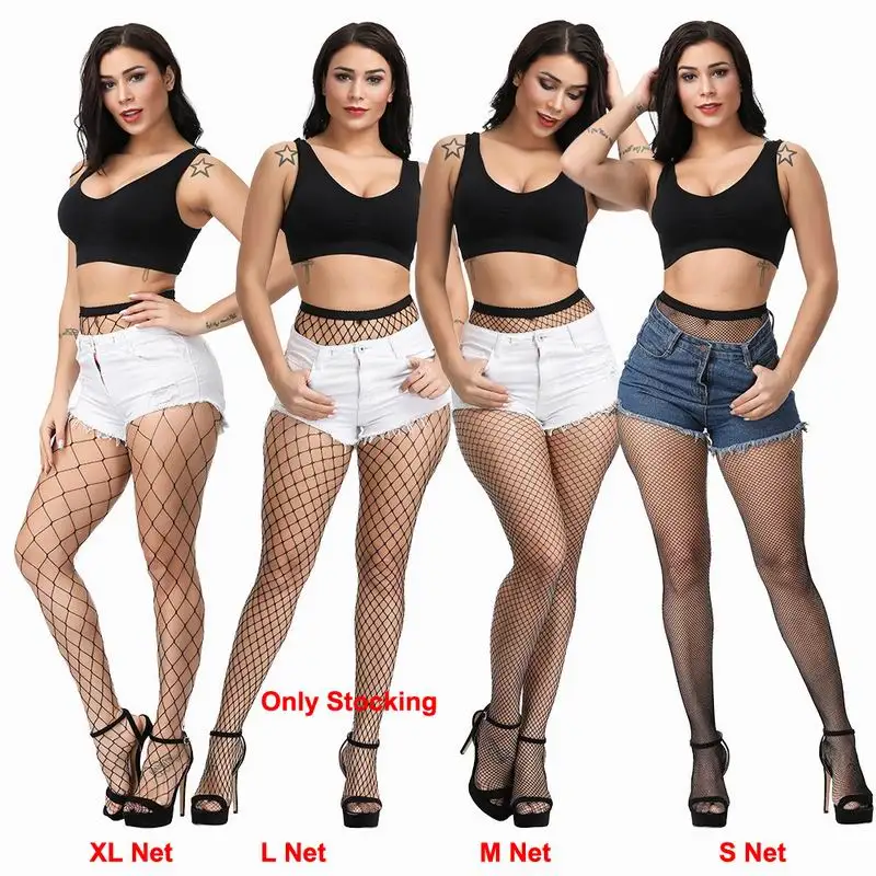 4 Estilos de Mulheres Sexy Recorte de Malha Meias Menina Perspectiva Completo Colorido rede Elástica de Meias-calças Para Mulher