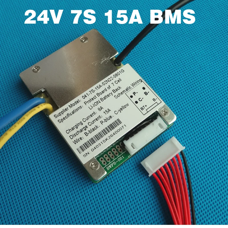 7S 24V 15A BMS bateria do li-íon BMS Usado para 24V 8Ah 10Ah 12Ah e 15Ah da bateria da E-bicicleta bateria BMS Com função de equilíbrio