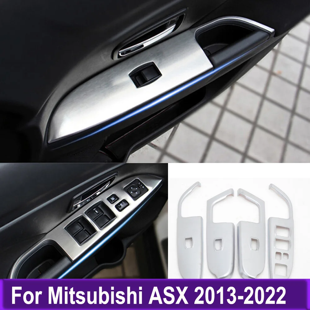 Acessórios Para Mitsubishi ASX RVR Outlander Sport 2013-2021 2022 Braço Decoração Cobrir a Guarnição da Janela Interruptor do Quadro LHD