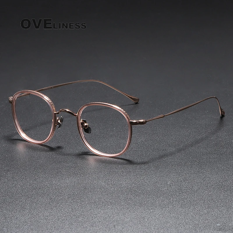 Acetato de Titânio Óculos de Armação Homens 2022 Nova Retro Rodada Prescrição de Óculos com armações de Mulheres do Vintage Óptico de Óculos Óculos