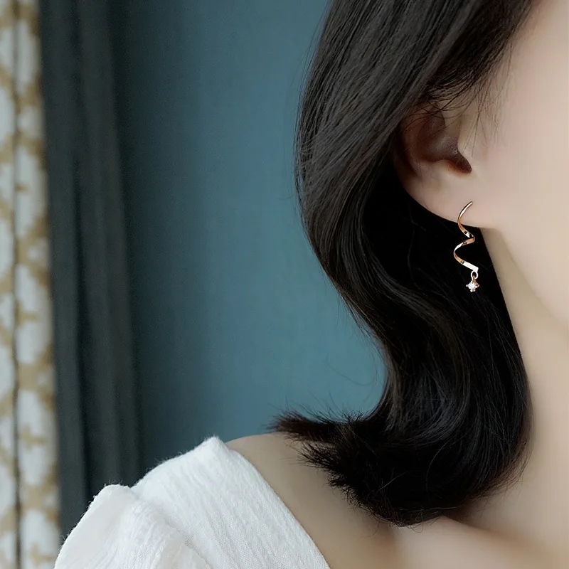 Brincos Bowknot Para as Mulheres da Linha de Zircão de Borla Cadeia de Design de Moda coreano francês Simples Feminino Jóias por Atacado BOYULIGE