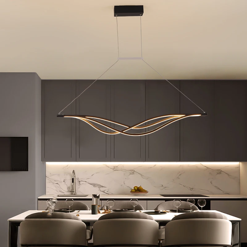 BWART Lustre de Teto Led Moderna luminária Para A Cozinha de Jantar, Sala de estar Decoração de Casa de Brilho Preto Luminária