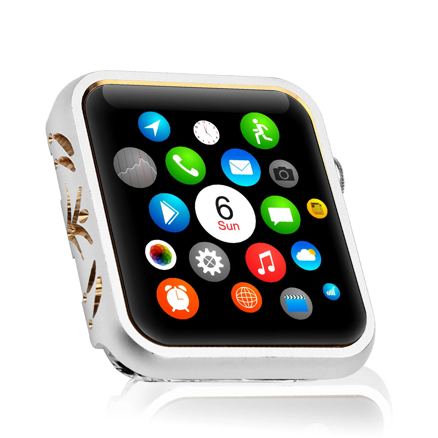 Caixa da liga de alumínio Compatível com Apple relógio de 42mm de 38mm de renda Bordada padrão de caixa de relógio para o iwatch 3 2 1 escudo Protetor