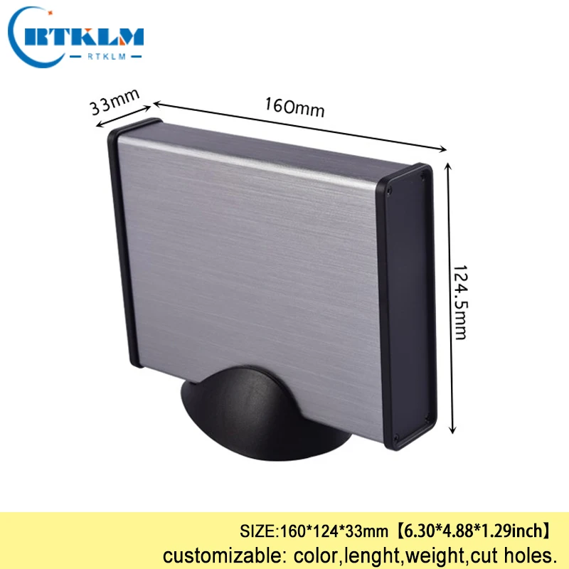 Caixa de alumínio de diy caixa de metal para projeto eletrônico de Alumínio caixa de junção fonte de alimentação do gabinete 160*124*33mm