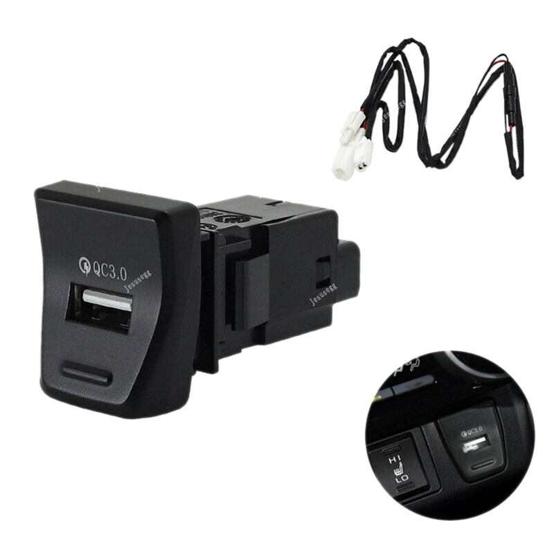 Carro de Controle Central Carregador USB QC3.0 Carga Rápida Adaptador Carregador USB Para Toyota RAV-4 2019 2020 2021