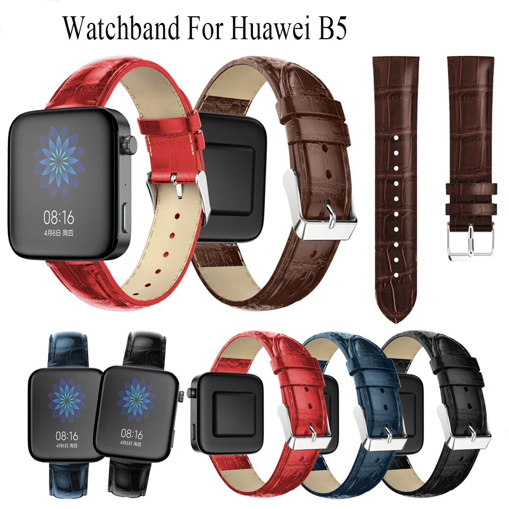 Couro genuíno pulseiras de relógio de 18mm de banda Para Huawei B5 inteligente a correia do relógio para Huawei assistir B5 Pulseira bracelete nova pulseira correia