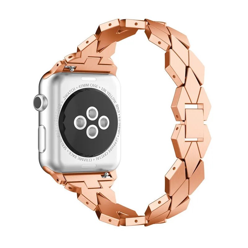 Diamante em forma de pulseira de metal Para Apple Relógio Ultra 49mm 8 7 41 45mm pulseira de aço Inoxidável Para iwatch 6 5 4 SE 44mm 42mm 40mm