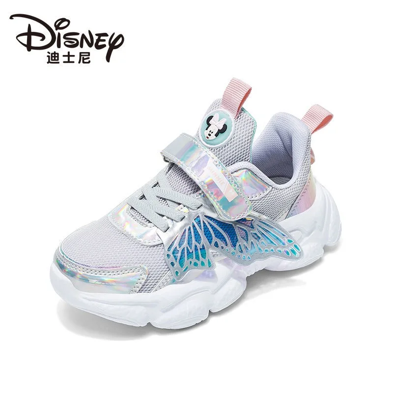 Disney meninas sapatos casuais de primavera e de outono nova respirável fundo macio de malha princesa sapatos de bebê de Mickey mouse crianças sapatos de desporto