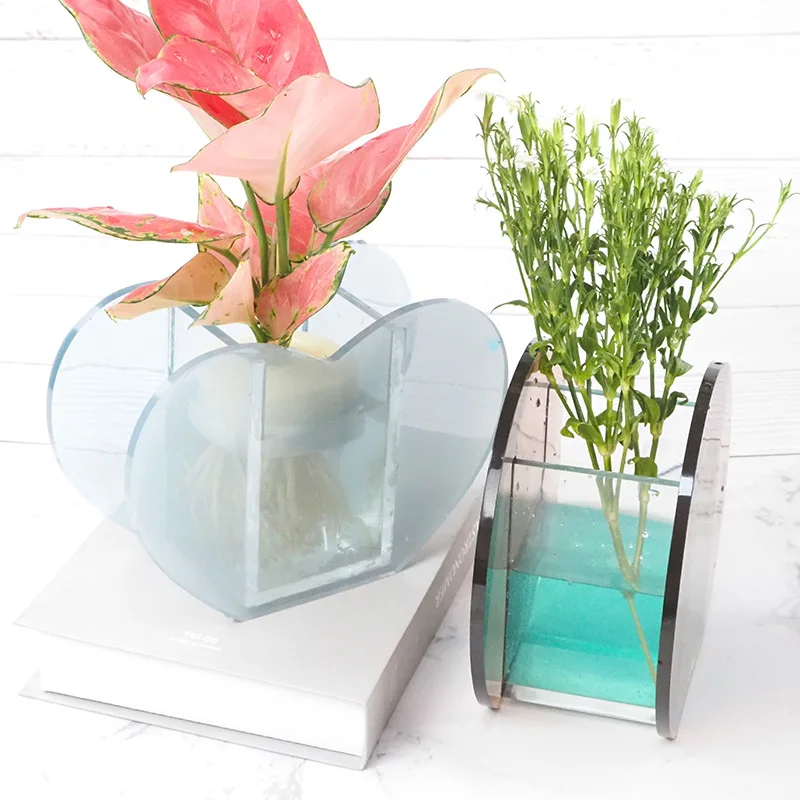 Diy Plástico Queda do Molde do Vaso de Armazenamento de Caixa de Presente do Dia dos Namorados Creative Display de Mesa Peças de Água-Culto Flowerpot