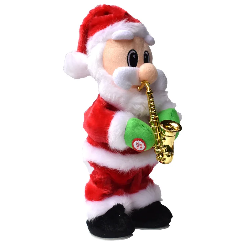 Elétrica nova Papai Noel Soprando de Saxofone Hip Torção Música Criativa Velho Boneca Decoração de Natal das Crianças do Presente