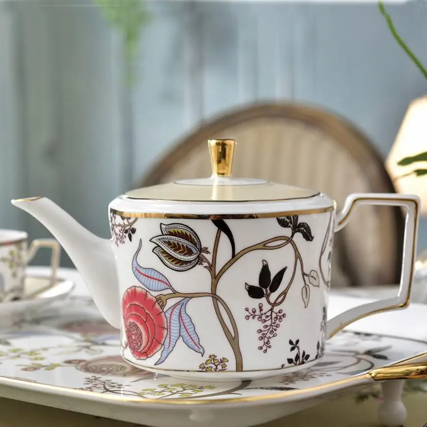 estilo europeu porcelana porcelana pote de café bule de chá da tarde inglês, chá de flor pote pote bule de chá