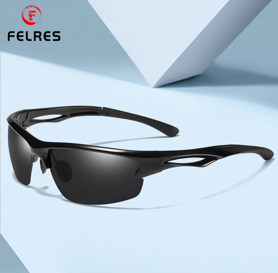 FELRES Esporte Óculos Polarizados Para os Homens, as Mulheres de Meia Armação de Óculos ao ar livre de Condução de Bicicleta Pesca UV400 Óculos Quente 6916