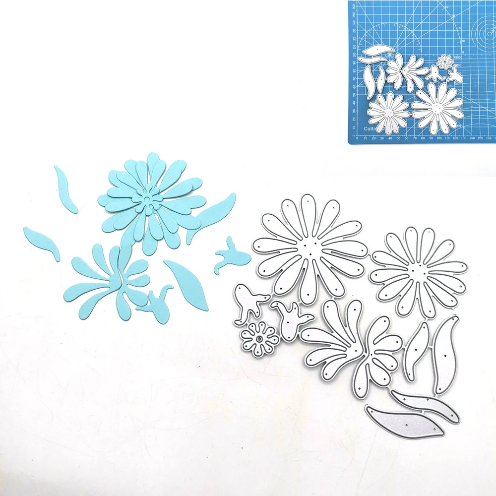 Flores de Corte de Metal Morre Estêncil DIY Álbum de Scrapbooking Papel de Modelo de Cartão de Molde de Estampagem de Artesanato Decoração