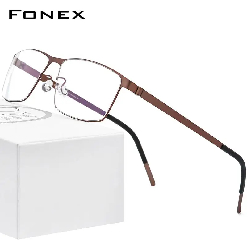 FONEX Liga de Óculos de Armação de Homens Praça Miopia Óptico Prescrição de Óculos 2020 Novo Macho Coreia Mola Óculos 997