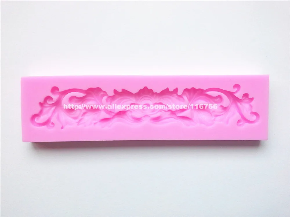 Frete grátis Longo de Flor em Forma de Molde de Silicone, a Decoração do Bolo Fondant de Bolo 3D do Silicone do produto comestível Molde 039