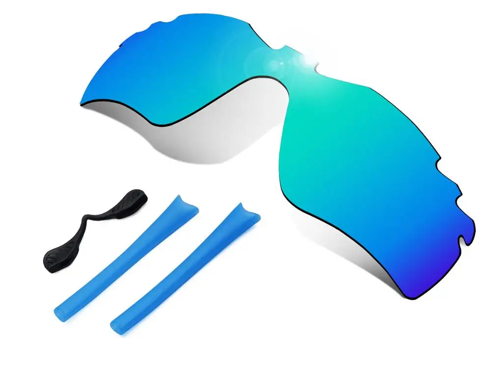Glintbay 100% Precisa-Fit Azul de Substituição de Lentes e de Borracha kit para Oakley Radar Path Ventilada Óculos de sol