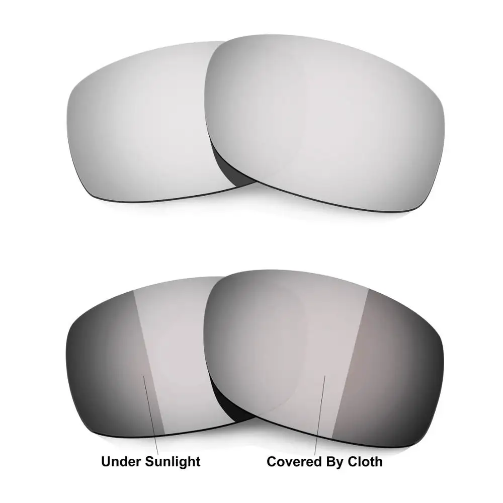 HKUCO Para Fives-Quadrado Óculos de sol de Substituição de Lentes Polarizadas, 2 Pares de - Prata&Transição/Fotossensíveis