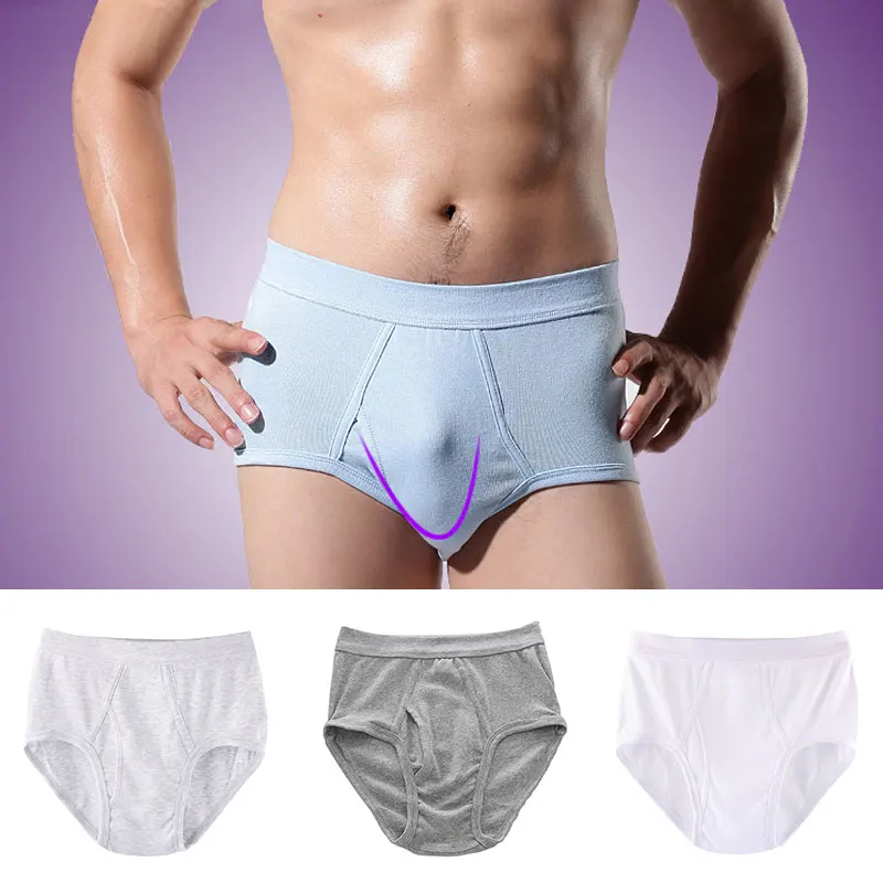 Homens de Algodão Cuecas Boxers Sólido Casual Solta Respirável Cuecas de meia-idade a Idosos Confortável Calcinha Sólido Moda Underwear