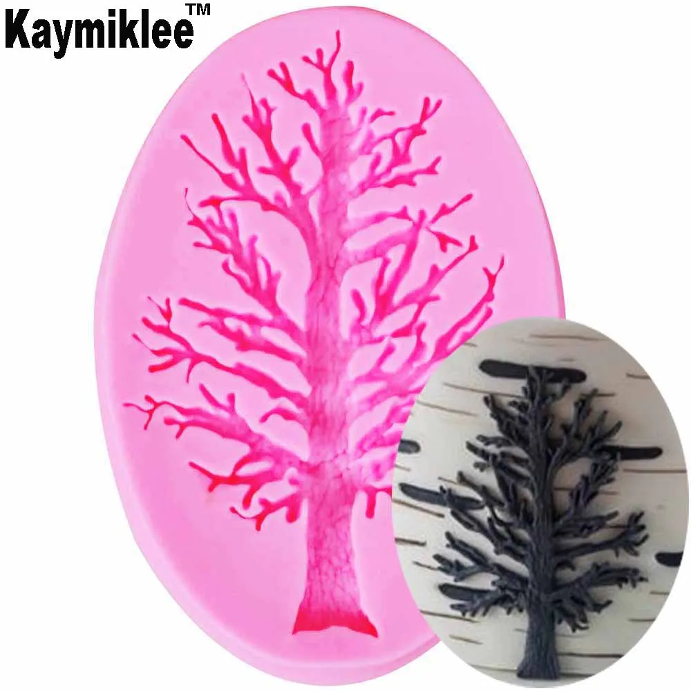 Kaymiklee M922 DIY Bolo de Fronteira Árvore Morta Resina UV Molde de Silicone Fondant de Chocolate Gumpaste Surgarcraft Cristal Epóxi Macio