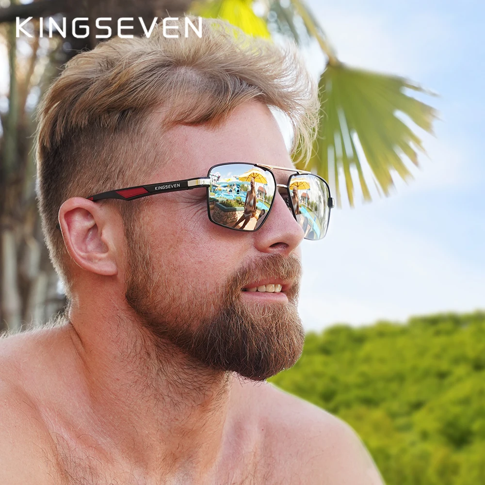 KINGSEVEN Marca 2020 DESIGN Homens Clássicos Óculos de sol Polarizados de Luxo da Marca de Óculos de Sol Para a Condução Retro Oculos Masculino