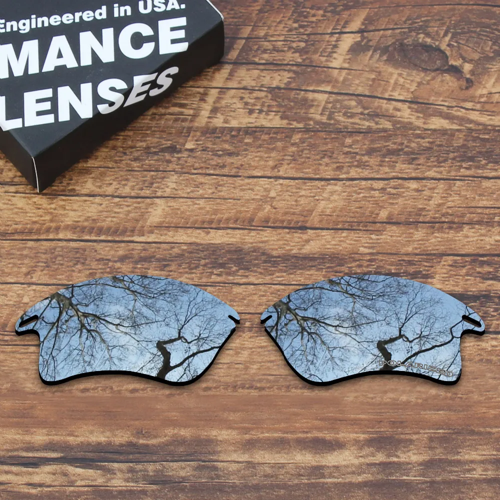Millerswap Resistir a Corrosão da água do mar Polarizada de Substituição de Lentes para Oakley Fast Jacket XL Óculos de sol em metal Prateado
