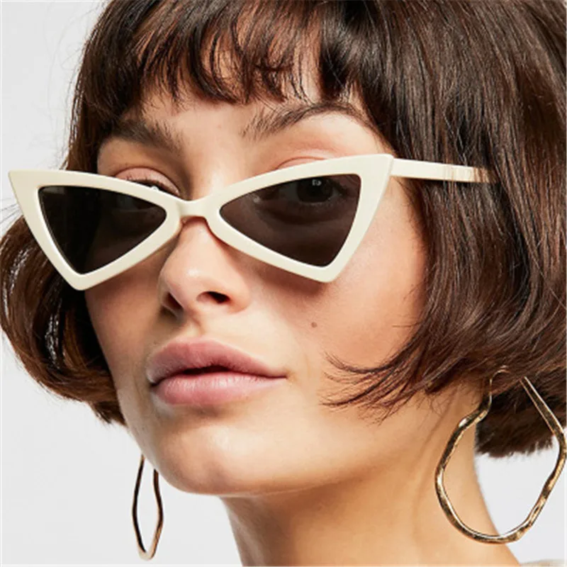 Moda Óculos Estilo Olho De Gato Mulheres Do Vintage Da Marca Do Designer Feminino Triângulo Borboleta Óculos De Sol Retro Tamanho Pequeno Óculos De Senhoras