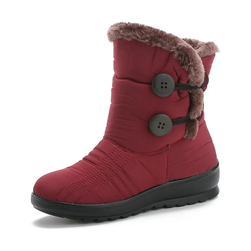 Novas botas de inverno para as mulheres, o fundo antiderrapante sapatos, quente fur botas de neve de inverno, botas para se manter aquecido, ankle boots Mulheres 35-42