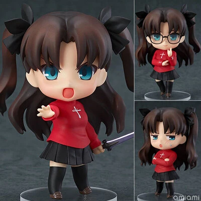 Novo 10cm Anime Fate Stay Night Tohsaka Rin O Santo Graal Guerra Figura de Ação do Brinquedo de Presente de Coletores com Caixa
