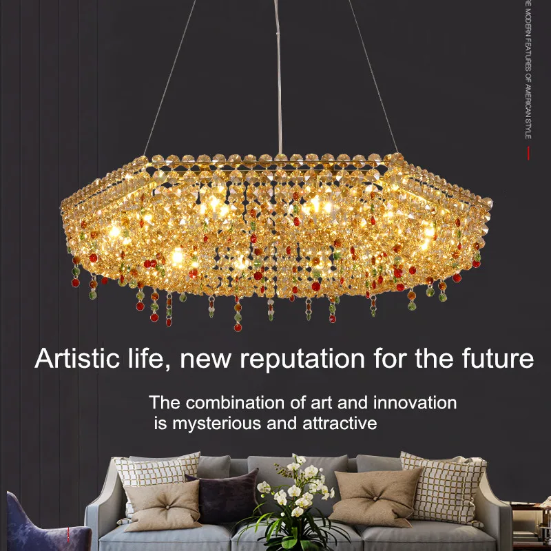 O Nordic light cristal de luxo sala do candelabro simples e moderno, criativo, sala de jantar, quarto lâmpada villa lâmpada