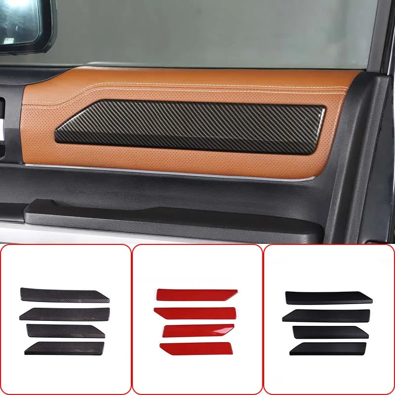 Para a Toyota Tundra 2015-2021 ABS com fibra de carbono estilo carro da porta interior do painel de guarnição adesivo Interior do carro modificação acessórios