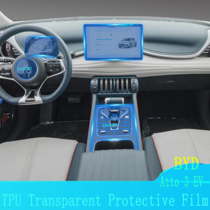 Para BYD Atto 3 EV 2022 caixa de Velocidades Painel de Painel de Navegação Interior Automotivo Película Protetora de TPU Anti-risco Adesivo Proteger