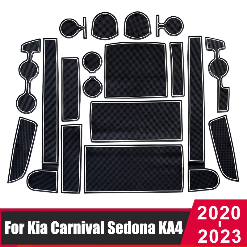 Para Kia Carnival Sedona AC4 2020 2021 2022 antiderrapante, Porta Níqueis Copa do Tapete da Porta do Groove Não rampa de deslizamento Interior do Carro-Acessórios styling