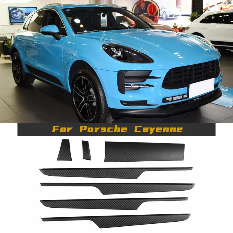 Para o Porsche Cayenne 2018 - 2021 de Fibra de Carbono, Interior Guarnições de Adesivos Tiras de Cobre Acessórios LHD Interior do Carro Guarnições de Adesivos