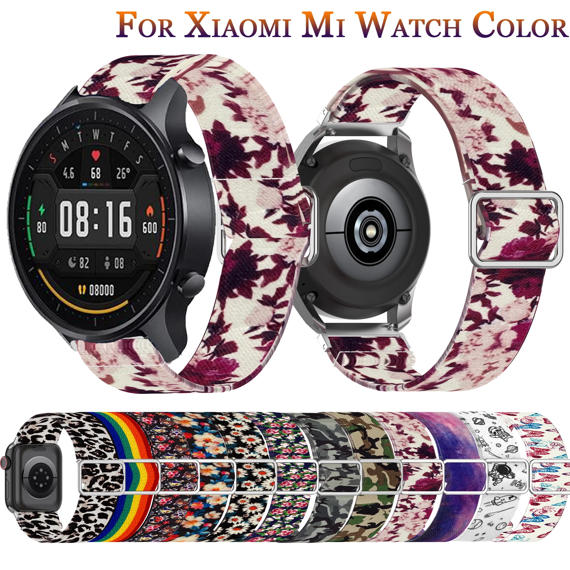 Para Xiaomi Relógio de Cor Mi Esportes Smart Watch Cor de Desporto de Nylon Correia de Substituição Pulseira Pulseira Relógio 22mm Banda Correa
