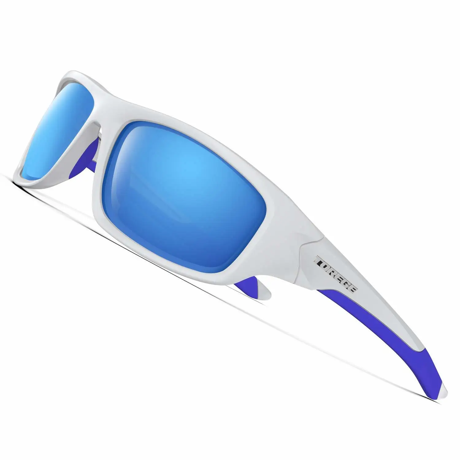 Polarizada Esportes Óculos de sol para Homem, Mulher Unisex Execução de Pesca, Golf TR90 Inquebrável Quadro TR011 -Atualização de Óculos Branco Azul