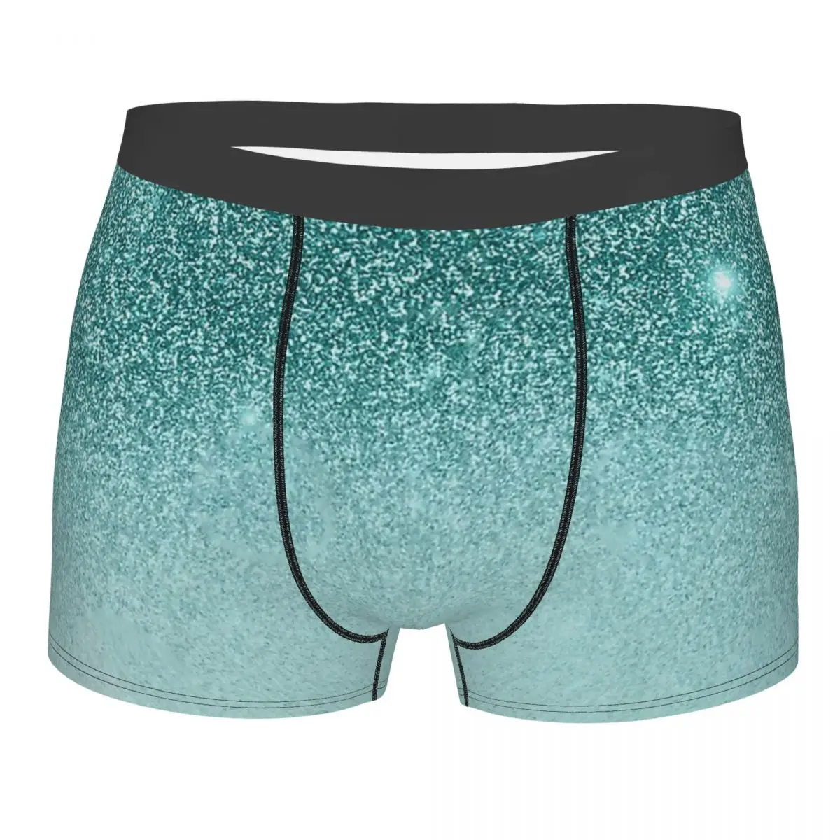 Projeto Arte Teal Ombre Glitter Brilho Cuecas de Algodão Calcinha de roupa íntima para Homens Ventilar Shorts Boxer Briefs