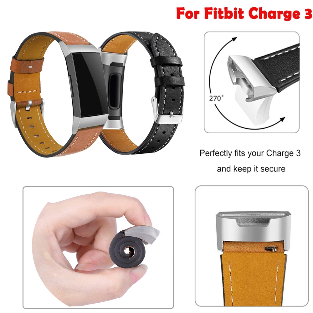 Pulseira de couro, alça Para Fitbit Carga 3 smart watch Substituição de Couro de alta qualidade Pulseira bracelete Para o Fitbit Carga 3