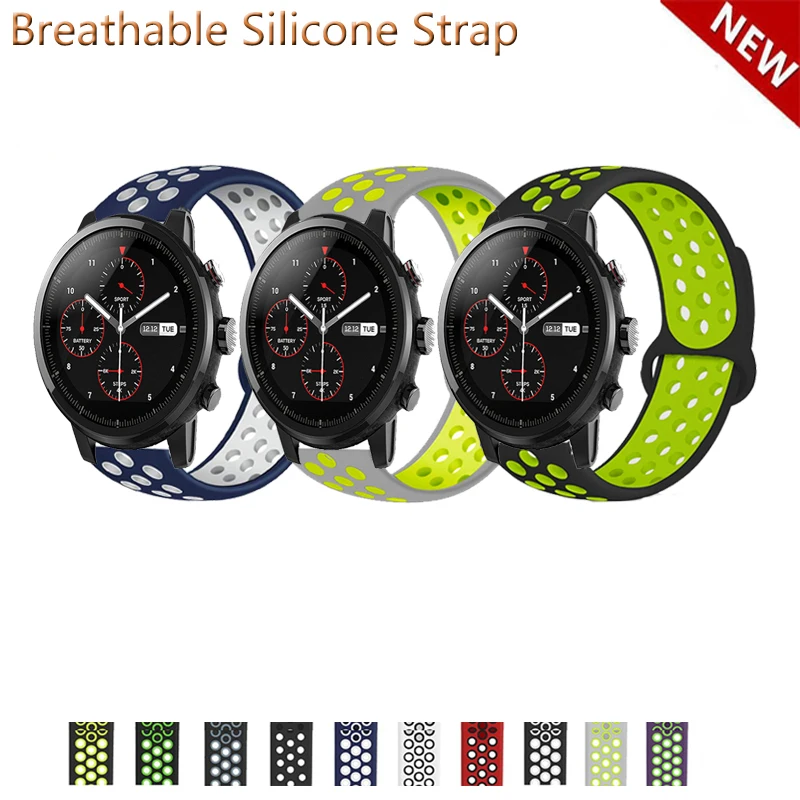 Respirável Pulseira de Silicone Para Ticwatch Pro 2020/Pro 3 GPS/E2/S2 Inteligente Faixa de Relógio 22mm Esporte Pulseiras Para Ticwatch GTX Correa