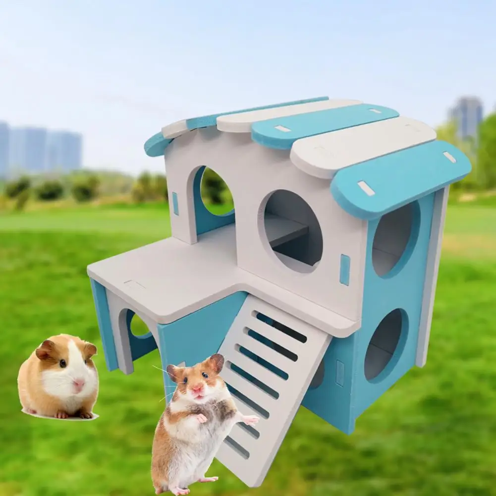 Seguro Respirável e à prova de Umidade Ouriço Chinchila Villa de Vida Cabana para Rato Hamster Esconderijo Casa Pequena Casa de Animais de estimação