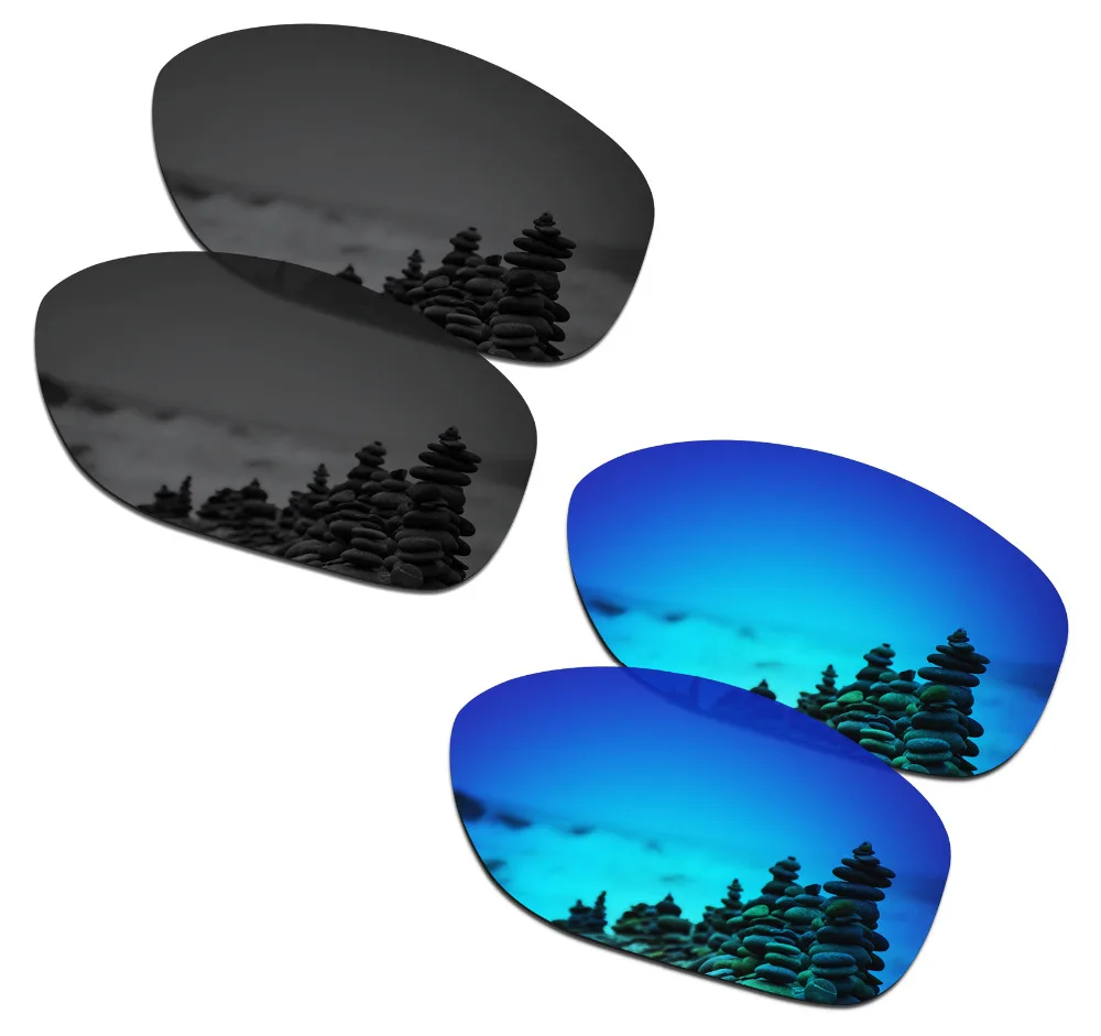 SmartVLT 2 Pares de Óculos Polarizados de Substituição de Lentes para Oakley Ela está Imparável Stealth Preto e Azul Gelo