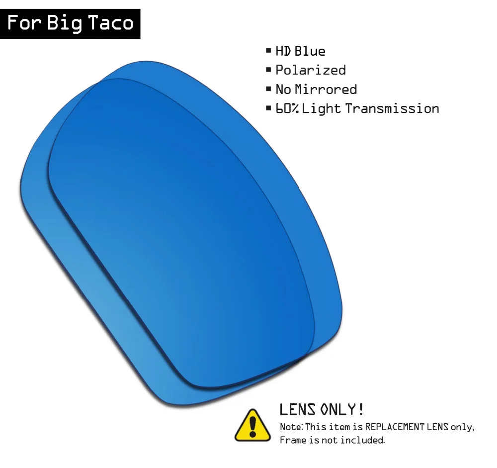 SmartVLT Óculos de sol de Substituição de Lentes para Oakley Big Taco - HD Azul