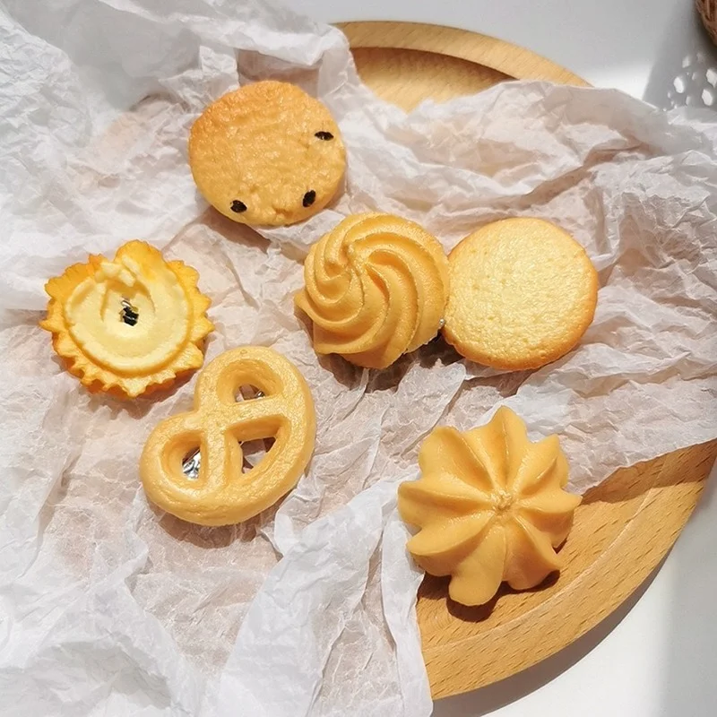 U-Mágico coreano Imitação Cookies de Alimentos Presilhas para Mulheres Doces Irregular de Sílica Gel Geométricas Gingili Ocos Hairwear
