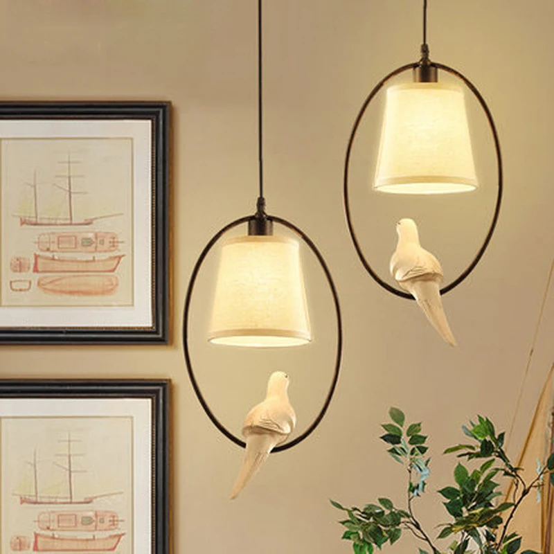Vintage LED Pássaro Luzes Pingente Pombo Forma de Sala de estar, Quarto luminária lustre Restaurante Corredor Decoração Luminárias de Lâmpadas