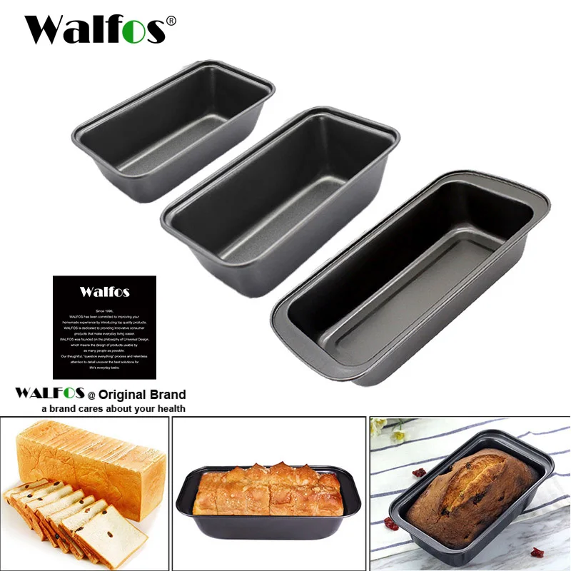 WALFOS 1pc Pan Pão Retângulo Pão de Molde de Bolo de Moldes de Aço Carbono Pão de Pastelaria, Panificação Bakeware DIY Não ficar Panela de Cozimento